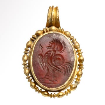 Oud-Romeins Goud, Kornalijn Hanger met intaglio van een