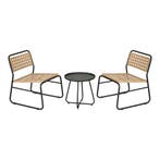 Bistroset Brienza tuintafel met 2 tuinstoelen zwart en beige, Tuin en Terras, Tuinsets en Loungesets, Verzenden, Nieuw