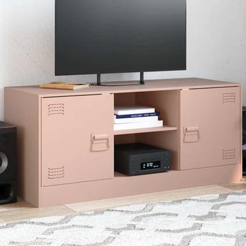 vidaXL Tv-meubel 99x39x44 cm staal roze, Huis en Inrichting, Kasten | Televisiemeubels, Verzenden, Nieuw, Metaal