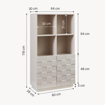 Commode Bopibobro 118x64x30 cm beige [en.casa], Verzenden, Nieuw