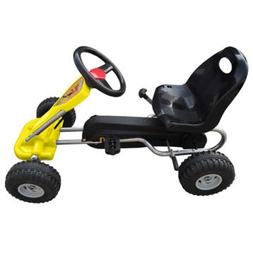 vidaXL Skelter met pedalen geel, Verzenden, Nieuw
