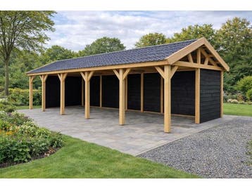 Veiling - Douglas zadeldak overkapping 1540x410x300cm, Tuin en Terras, Nieuw