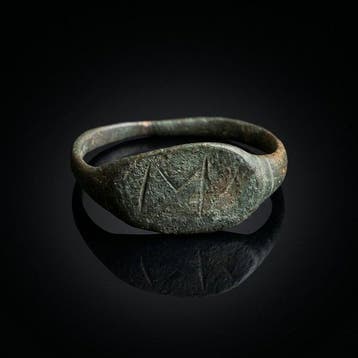 Viking periode Brons Zeldzame Viking-bronzen ring met
