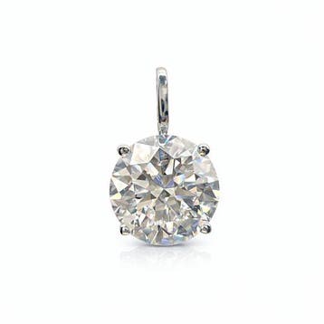 Zonder minimumprijs - Hanger - 14 karaat Witgoud - 4.01ct.