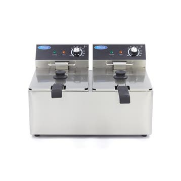 Frituurpan - 2x 8 L - 2 Manden - tot 2,8 Kg Frites, Verzenden, Nieuw in verpakking