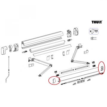 Thule Eindkap Lead Rail LH+RH 5200, Ophalen of Verzenden, Nieuw, Thule