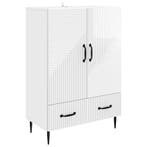 vidaXL Dressoir met lade Hoogglans Wit 66 x 34,5 x 95 cm, Verzenden, Nieuw, Overige houtsoorten, Minder dan 50 cm