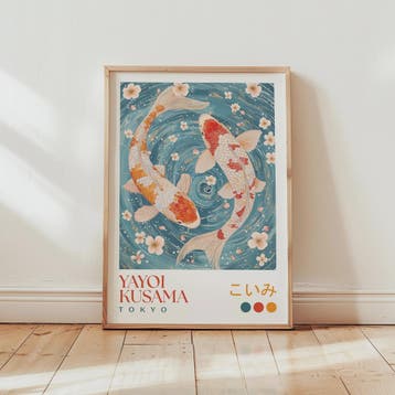 Japanse Kunst Poster: Yayoi Kusama Stijl Vliegende Kraanvoge, Verzenden, Nieuw