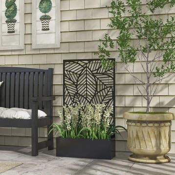 Outsunny Plantenbak met Decoratief Klimrek - Metalen Bloemba, Verzenden, Nieuw