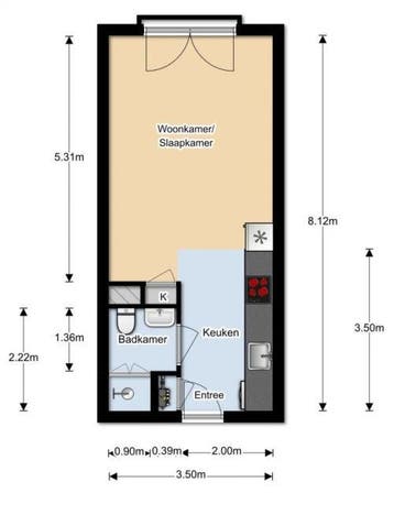 Te Huur 1 Appartement Welnastraat In Amsterdam, Huizen en Kamers, Huizen te huur, Direct bij eigenaar, Appartement, Amsterdam