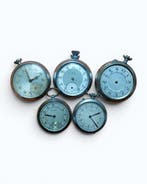 Lot of 5 antique pocket watches. - Chronometer, Smiths,, Antiek en Kunst, Antiek | Klokken
