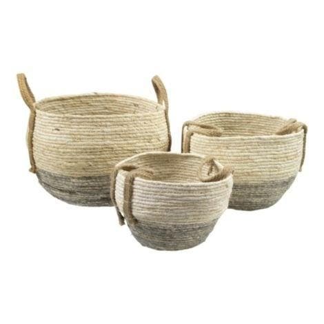 manden naturel grijs (set van 3)*, Huis en Inrichting, Woonaccessoires | Overige, Verzenden