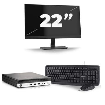 HP EliteDesk 800 G5  -   i5-9e  - 8GB  - 256GB  + 1x 22 inch, Qwerty, Verzenden, Refurbished, 9e Generatie