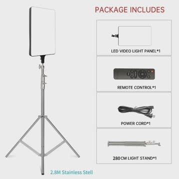 24-inch LED Videolamp met Statief - Verstelbare Kleurtempera, Verzenden, Nieuw