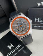 Heritor - Automatic Jomas Semi-Skeleton - Silver/Orange -, Nieuw