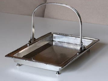 Dienblad - geplateerd met zilver - Dienblad met handvat van