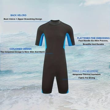 Heren Wetsuit 3mm Neopreen Korte Mouw - Duiken, Surfen & Wat, Watersport en Boten, Verzenden, Nieuw