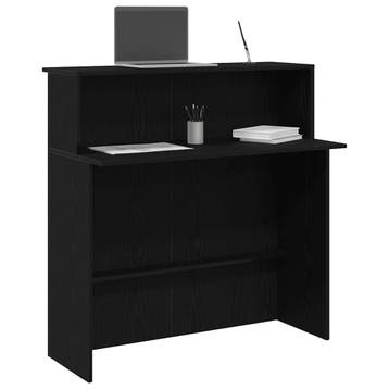 vidaXL Receptiebalie 100x50x103,5 cm bewerkt hout zwart, Verzenden, Nieuw