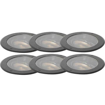 Set van 6 grondspot wart AR111 verstelbaar IP65 - Delux, Verzenden, Nieuw, Aluminium