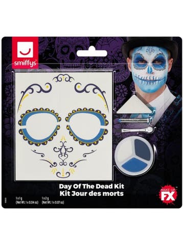 Make-up set Day of the Dead blauw wit, Ophalen of Verzenden, Nieuw