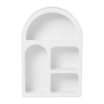 4 vakkenkast Zaha organic met boog - MDF - wit - 60x40x15 cm, Verzenden, Nieuw