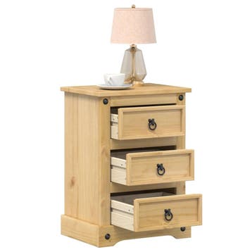 vidaXL Nachtkastje Corona 45x35x64 cm massief grenenhout, Minder dan 45 cm, Verzenden, Nieuw, 55 tot 70 cm