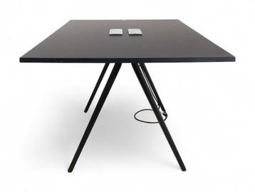 Arper Meety tafel, 200x99 cm, Fenix blad, zwart-zwart, Vergader- of Presentatieruimte, Ophalen of Verzenden, Gebruikt, Tafel