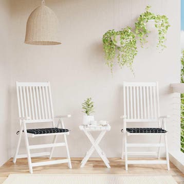 vidaXL Tuinstoelkussens 2 st ruitpatroon 40x40x4 cm stof, Verzenden, Nieuw