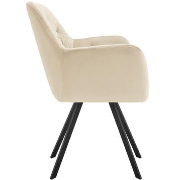 Fluwelen draaistoel Lucia, gestoffeerd - crème, Set van 2, Huis en Inrichting, Verzenden, Nieuw