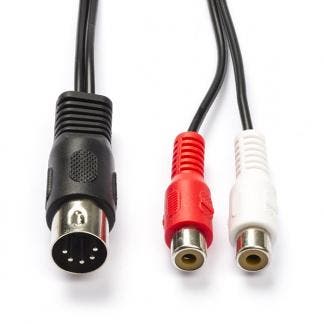 Din naar tulp kabel | M  V | Nedis | 20 cm (Stereo, 5-pin), Audio, Tv en Foto, Audiokabels en Televisiekabels, Nieuw, Verzenden