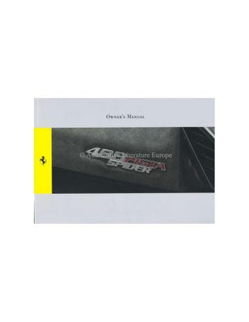 2018 FERRARI 488 PISTA SPIDER INSTRUCTIEBOEKJE ENGELS
