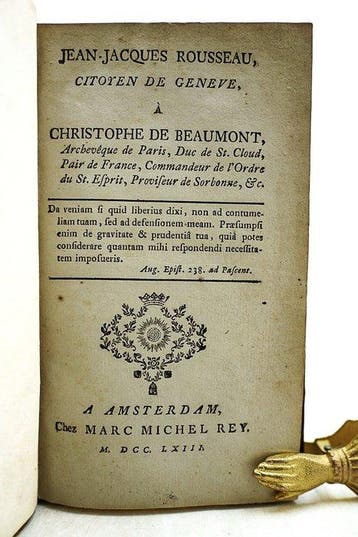 Jean-Jacques Rousseau - Citoyen de Genève, à Christophe de, Antiek en Kunst