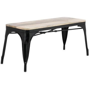 Banken | BISTRO | Hout/Staal | Hout (Mango) | Zwart Frame |, Verzenden, Nieuw in verpakking