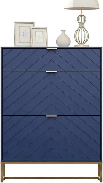 Schoenenkast - Schoenenrek - 80x24x122 cm - Blauw - UEV, Verzenden, Zo goed als nieuw