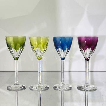 Val Saint Lambert - Drinkset (4) - Handgesneden Kristal -