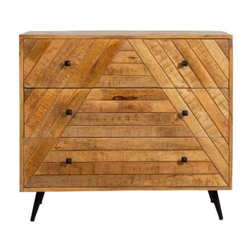 Dressoir Mangohout Fiona 100 cm, Verzenden, Nieuw, Overige houtsoorten, Industriële meubels