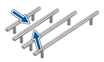 Set van 4 hoge kwaliteit massief stalen handgrepen (maat 2:, Ophalen of Verzenden, Nieuw