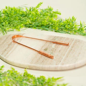Tongue cleaner - with handles (copper), Ophalen of Verzenden, Nieuw