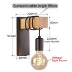 Retro Industriele Houten Wandlamp E27 Verstelbaar, Huis en Inrichting, Lampen | Wandlampen, Verzenden, Nieuw