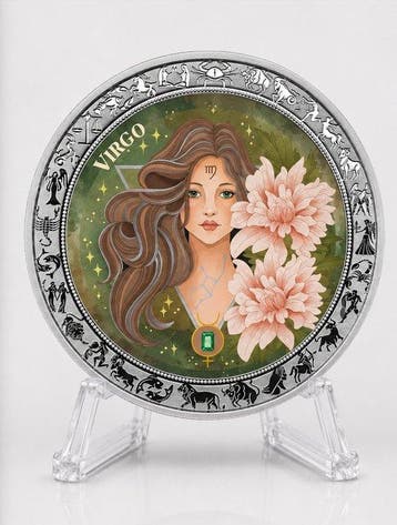 Ghana. 5 Cedis 2026 – Virgo – Aquarelle Zodiac Series – 1 oz