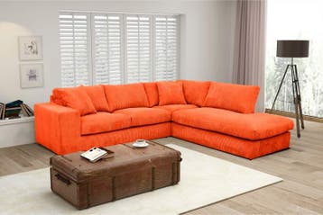 Hoekbank Lelystad - hoekbanken - Oranje, Nieuw, 150 cm of meer, Stof, 200 tot 250 cm