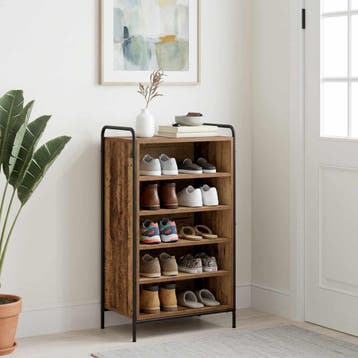 vidaXL Schoenenkast 51 x 36,5 x 93 cm Bewerkt hout Oud hout, Verzenden, Nieuw