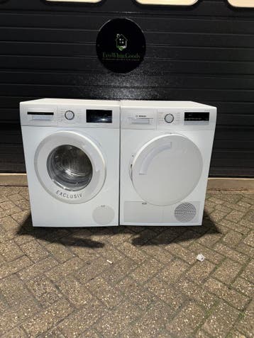 TOPSET! BOSCH 8KG WASMACHINE BOSCH 8KG WARMTEPOMPDROGER!, Energieklasse A of zuiniger, 1200 tot 1600 toeren, Minder dan 85 cm