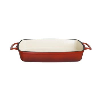 Ovenschaal rood gietijzer rechthoekig 2,8L | 390x235x55(h)mm, Verzenden, Nieuw in verpakking