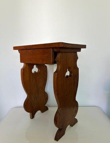 Bijzettafel - Eik - Bijzettafel met lade, Antiek en Kunst