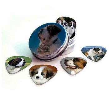 Blikje + plectrums met afbeelding van een Sint Bernhard hond, Ophalen of Verzenden, Nieuw