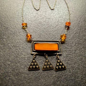 Vintage halsketting met Baltisch amber 18,41 g - Barnsteen -