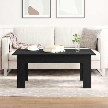 vidaXL Salontafel Zwart Eiken 100 x 60 x 42 cm Bewerkt hout, Verzenden, Vierkant, Nieuw, 50 tot 100 cm