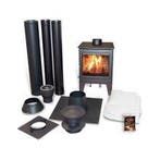 Multibrandstof kachel NIGHT inclusief rookgasafvoer set, Huis en Inrichting, Kachels, Ophalen of Verzenden, Vrijstaand, Hout, Nieuw