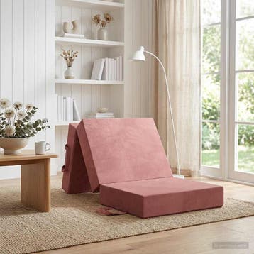 vidaXL Vouwbare Bankbed 75 x 67 x 45 cm Roze, Huis en Inrichting, Slaapkamer | Matrassen en Bedbodems, Verzenden, Nieuw